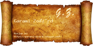 Garami Zoárd névjegykártya